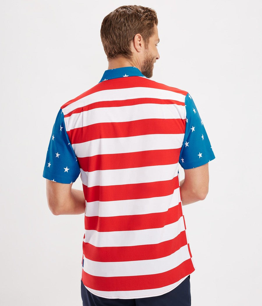 Men's American Flag Button Down Shirt