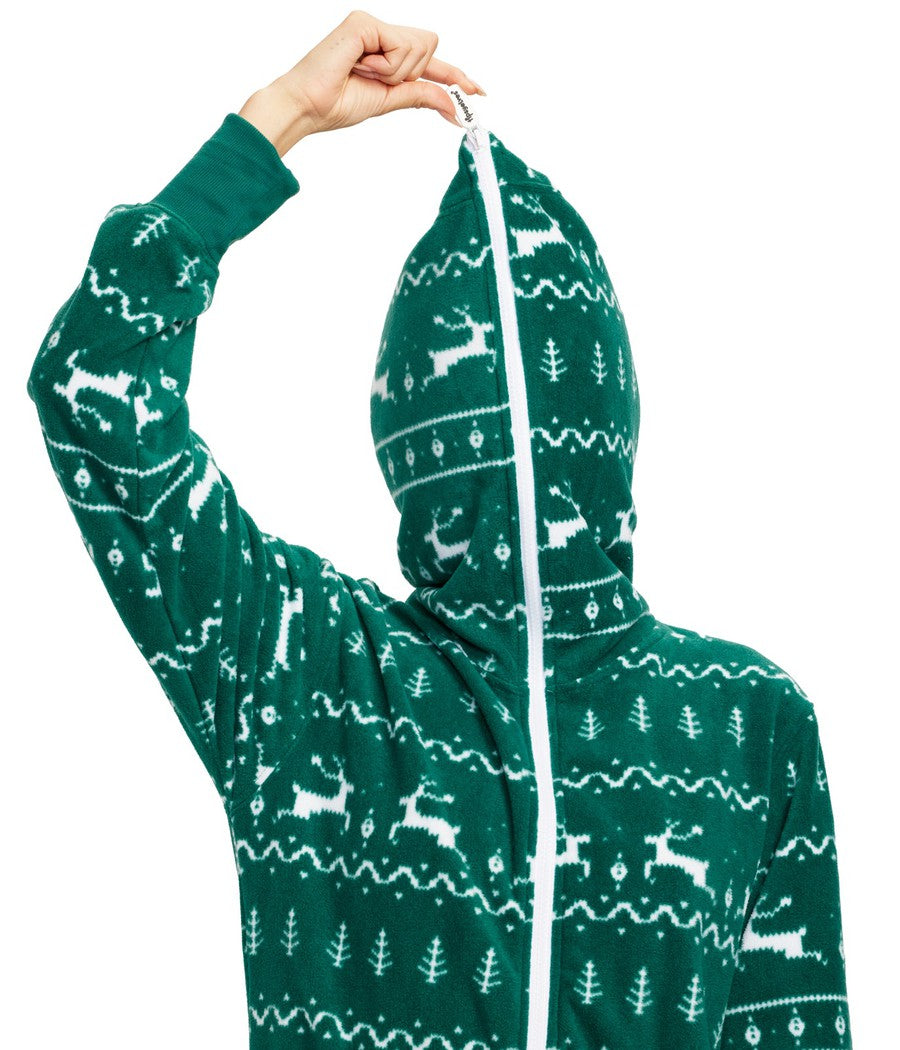 Women's Green Fair Isle Jumpsuit