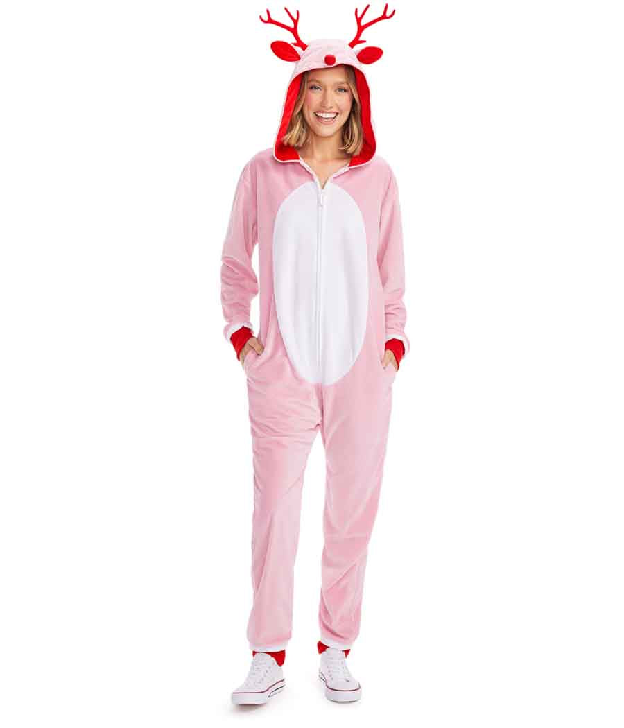 Women's Pink Rudolph Jumpsuit