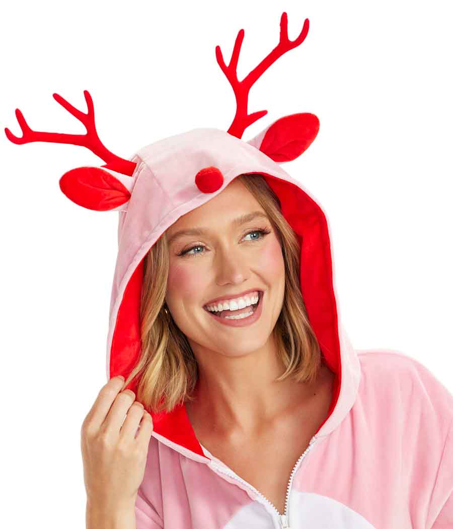 Women's Pink Rudolph Jumpsuit