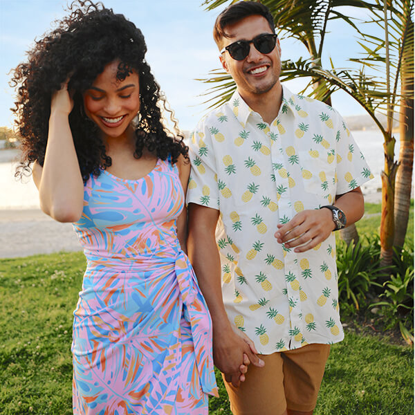 Matching rompers for outlet couples