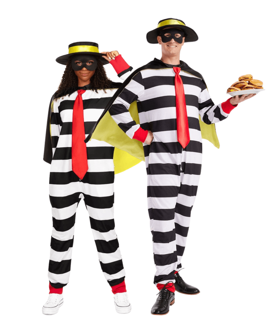 Matching Hamburger Thief Couples Costumes Primary Image