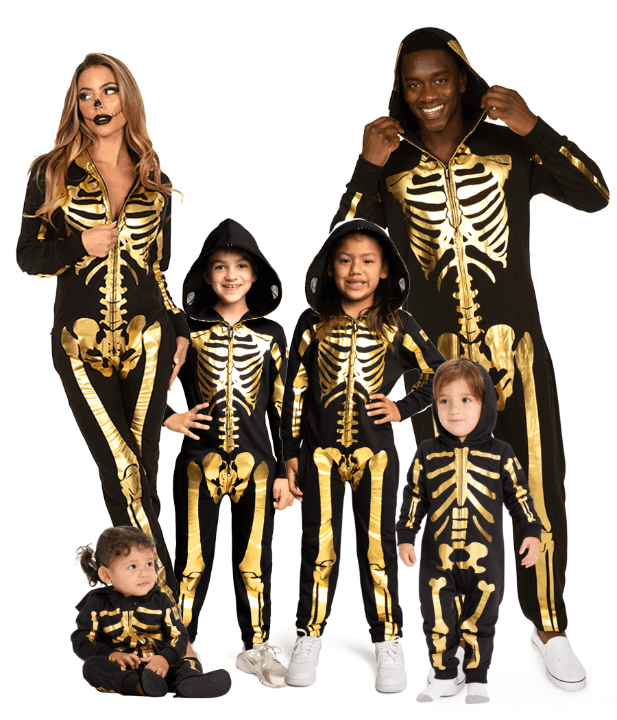 Matching Gold Skeleton Family Costumes