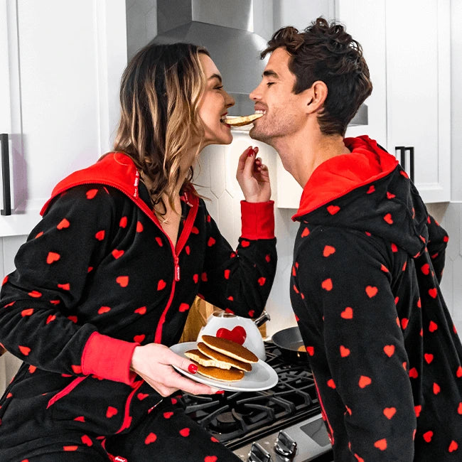 shop valentine's day - men's and women's hearts on fire jumpsuits