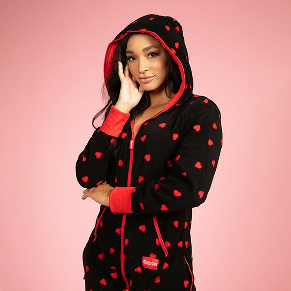 shop women's Valentine's Day gifts - women's hearts on fire jumpsuit