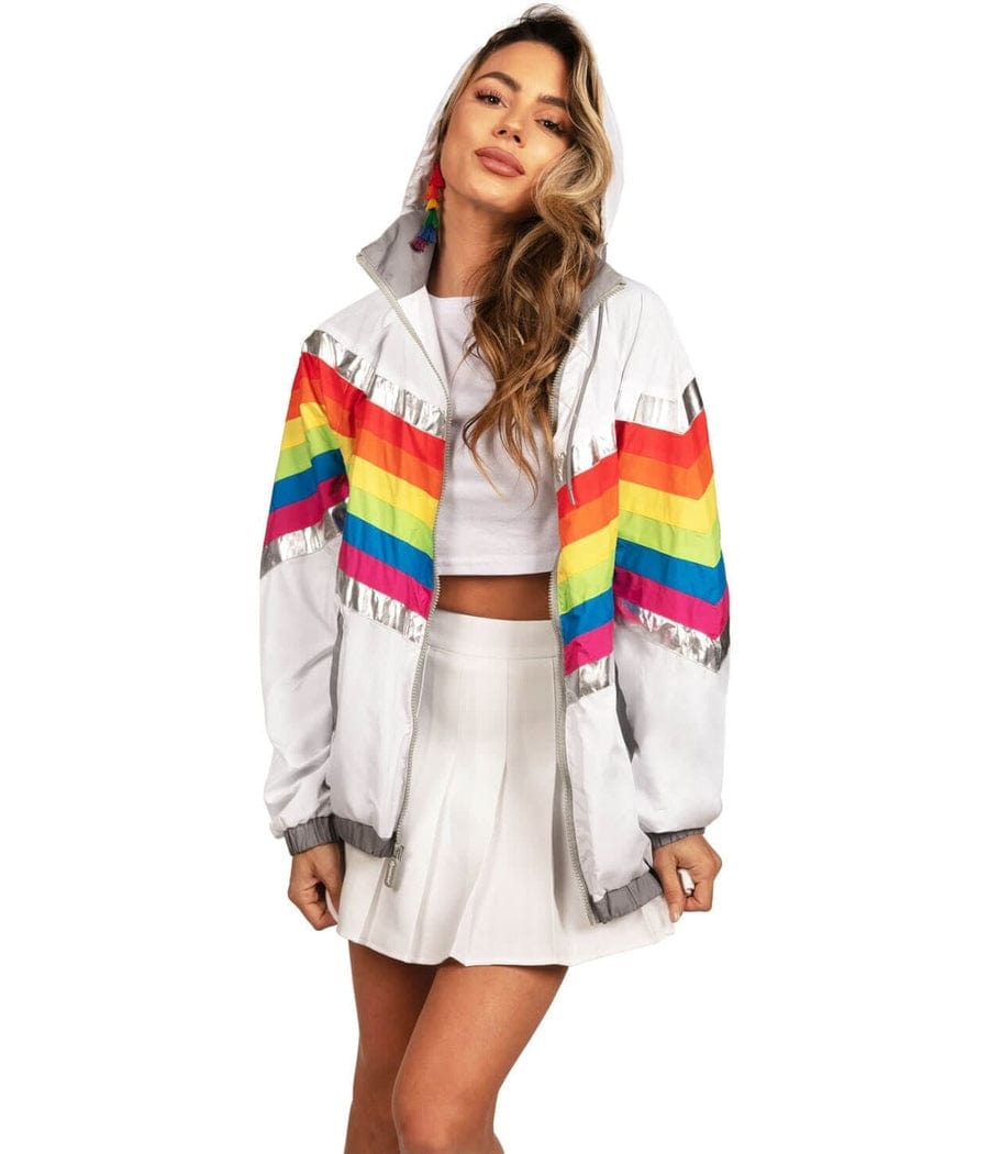 Rainbow Pro Windbreaker Jacket Women s Rainbow Outfits Tipsy Elves