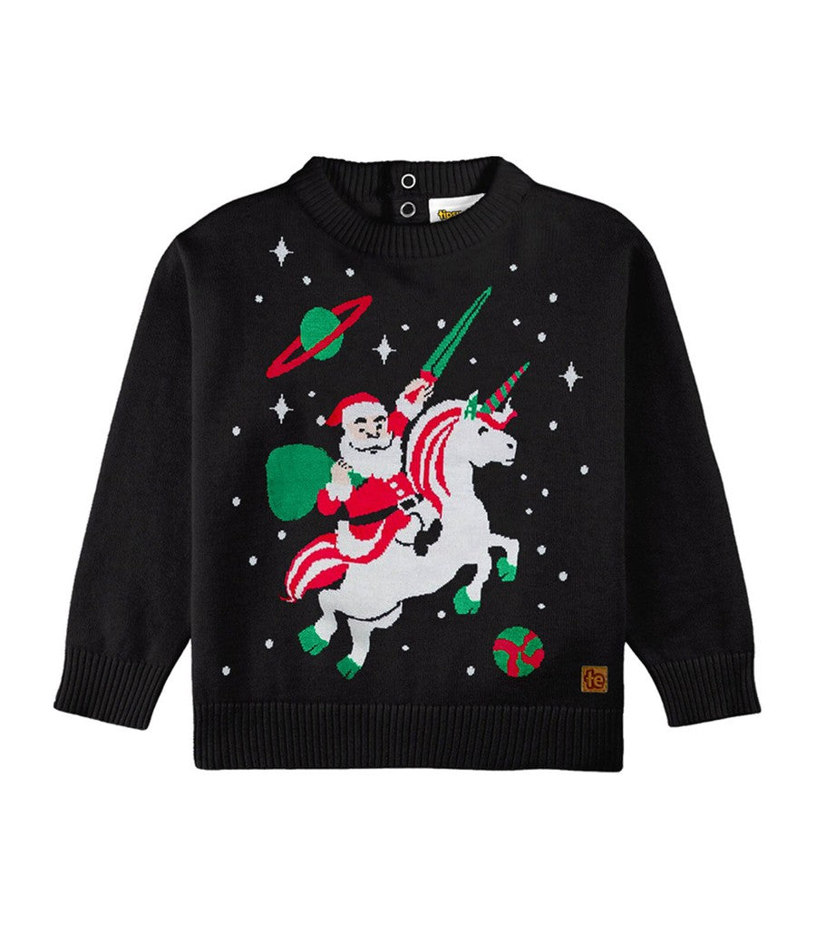 Toddler Boy's Santa Unicorn Ugly Christmas Sweater Primary Image