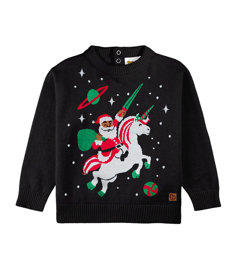 Toddler Boy's Santa Unicorn Ugly Christmas Sweater Primary Image