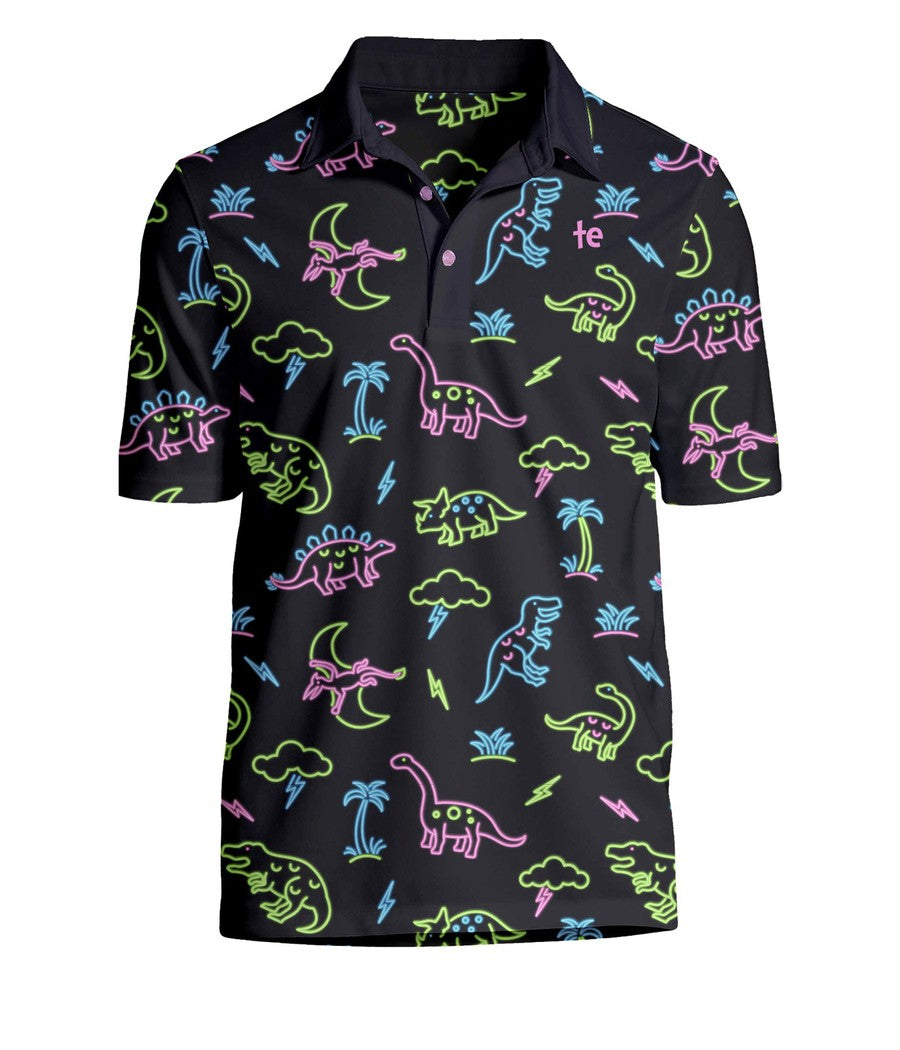 Men's Neon Dinosaur Golf Polo