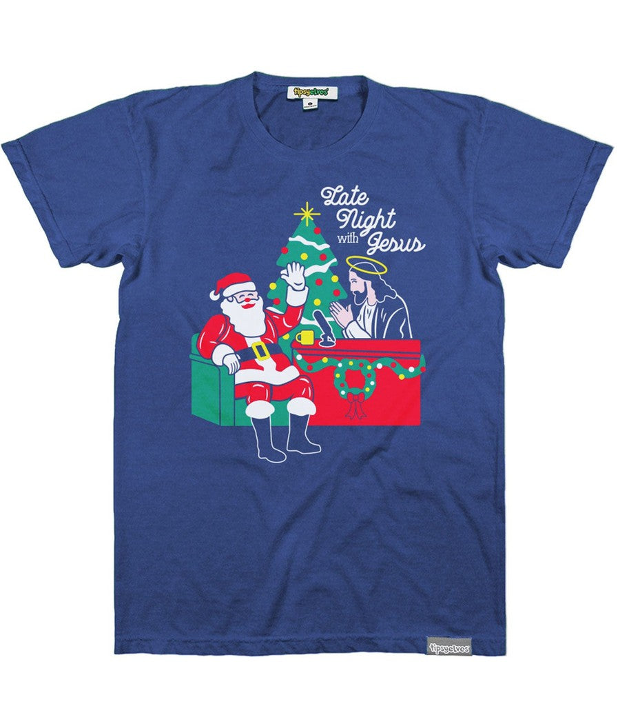 Late Night with Jesus Tee: Men's Christmas Outfits | Tipsy Elves