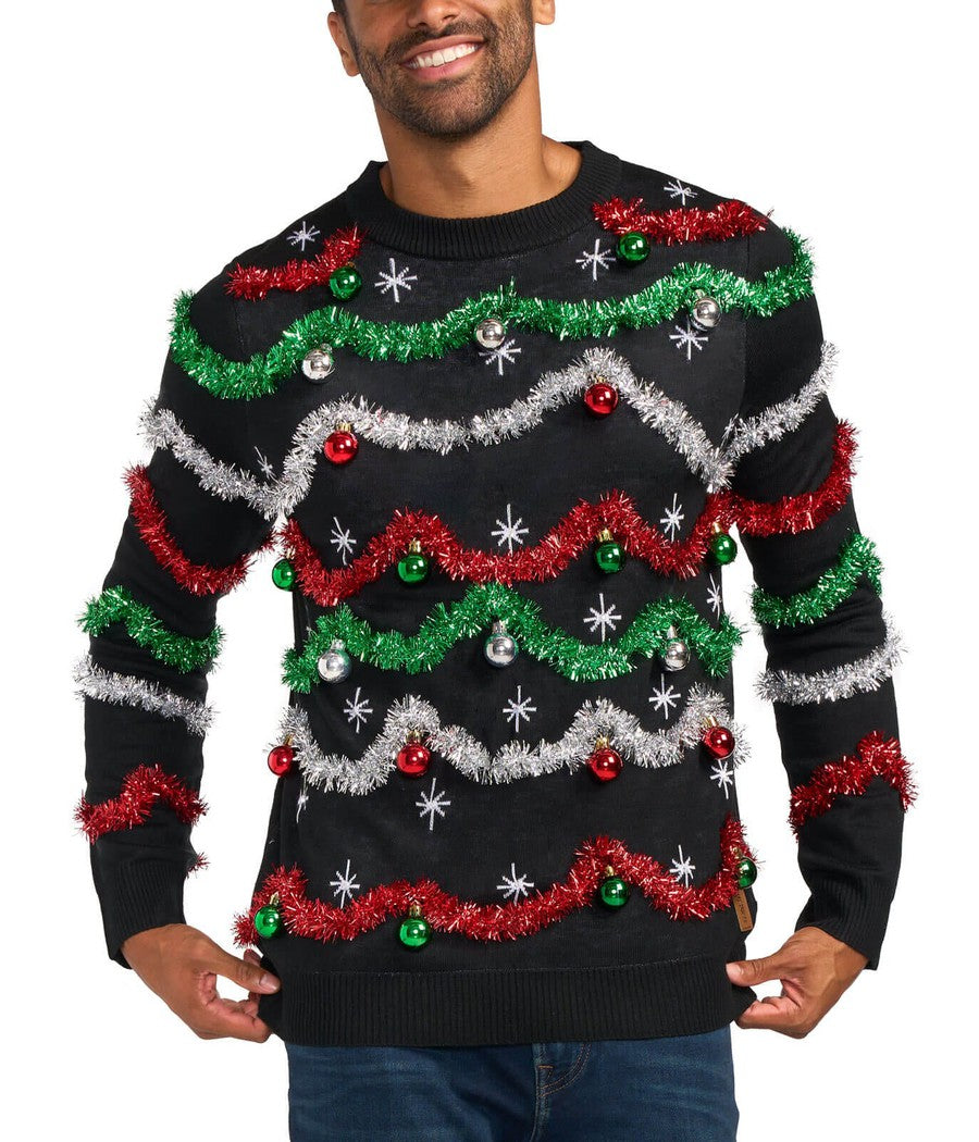 Midnight Garland Light Up Ugly Christmas Sweater Men s Christmas