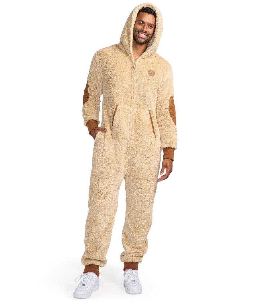 Tan Sherpa Jumpsuit Men s Christmas Outfits Tipsy Elves