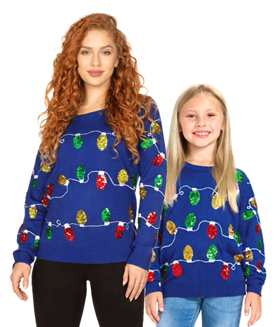 Mommy & Me Christmas Lights Ugly Christmas Sweaters Primary Image