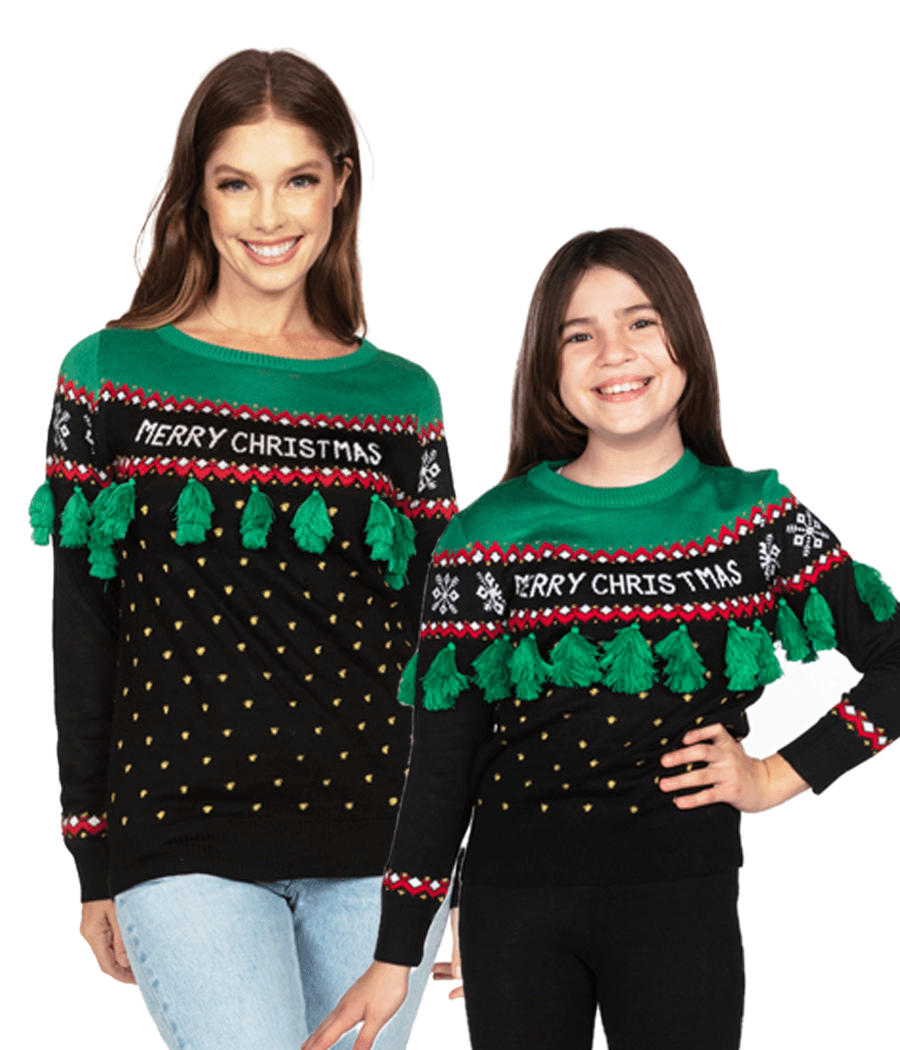 Mommy & Me Christmas Tree Tassel Ugly Christmas Sweaters Primary Image