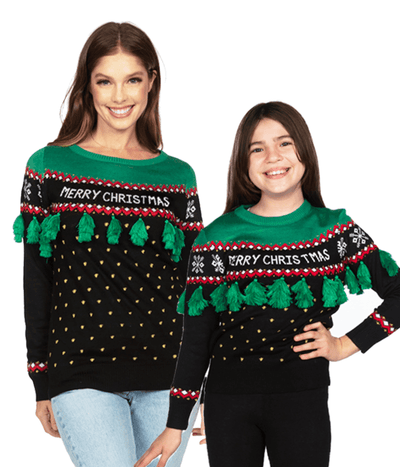 Merry christmas shop sweater with tassels