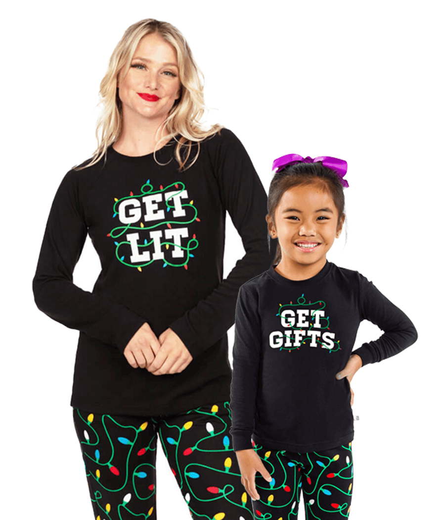 Mommy & Me Get Lit / Get Gifts Christmas Pajamas