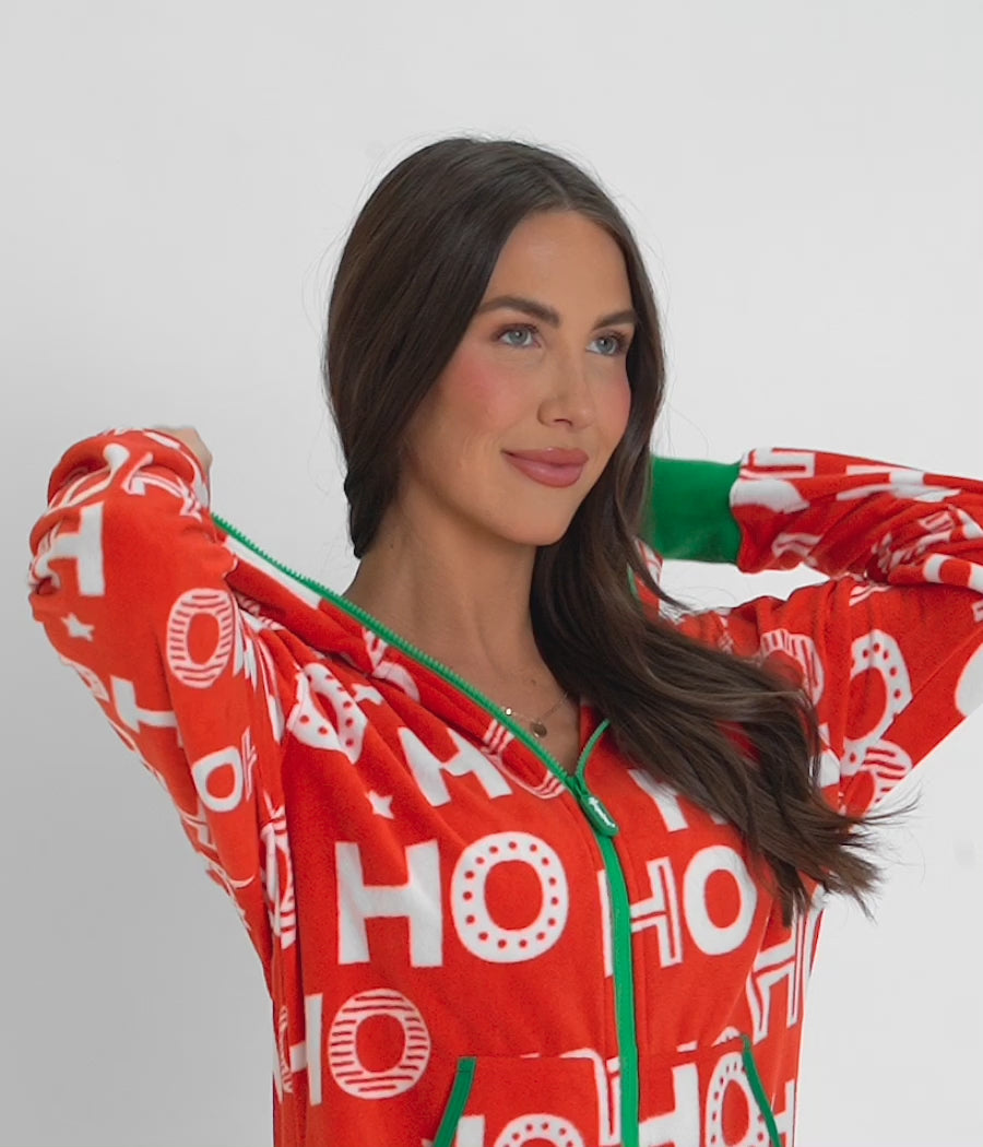 Women's Ho Ho Ho Jumpsuit Image 3