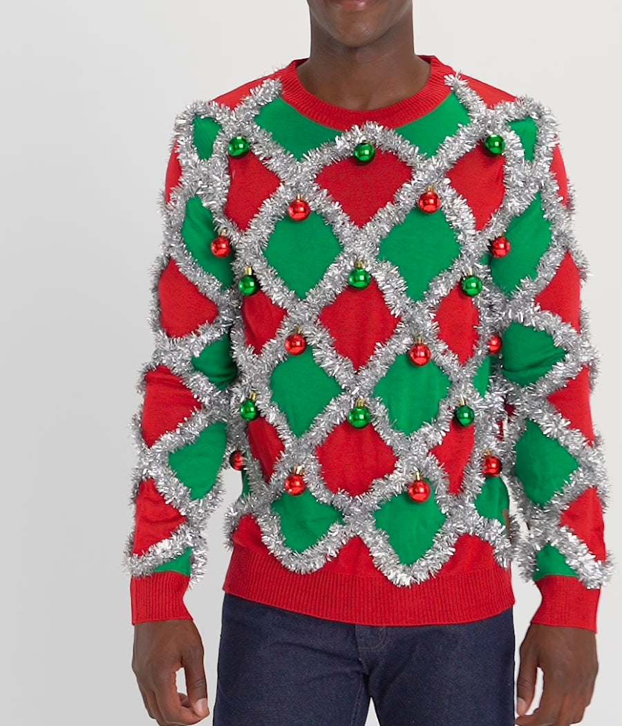 Men's Tacky Tinsel Ugly Christmas Sweater Image 5