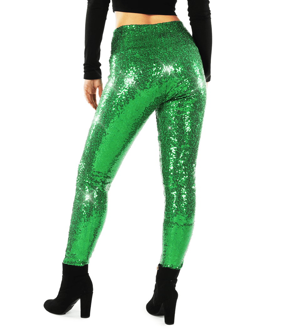 w high waisted sequin leggings sparkle effect 2