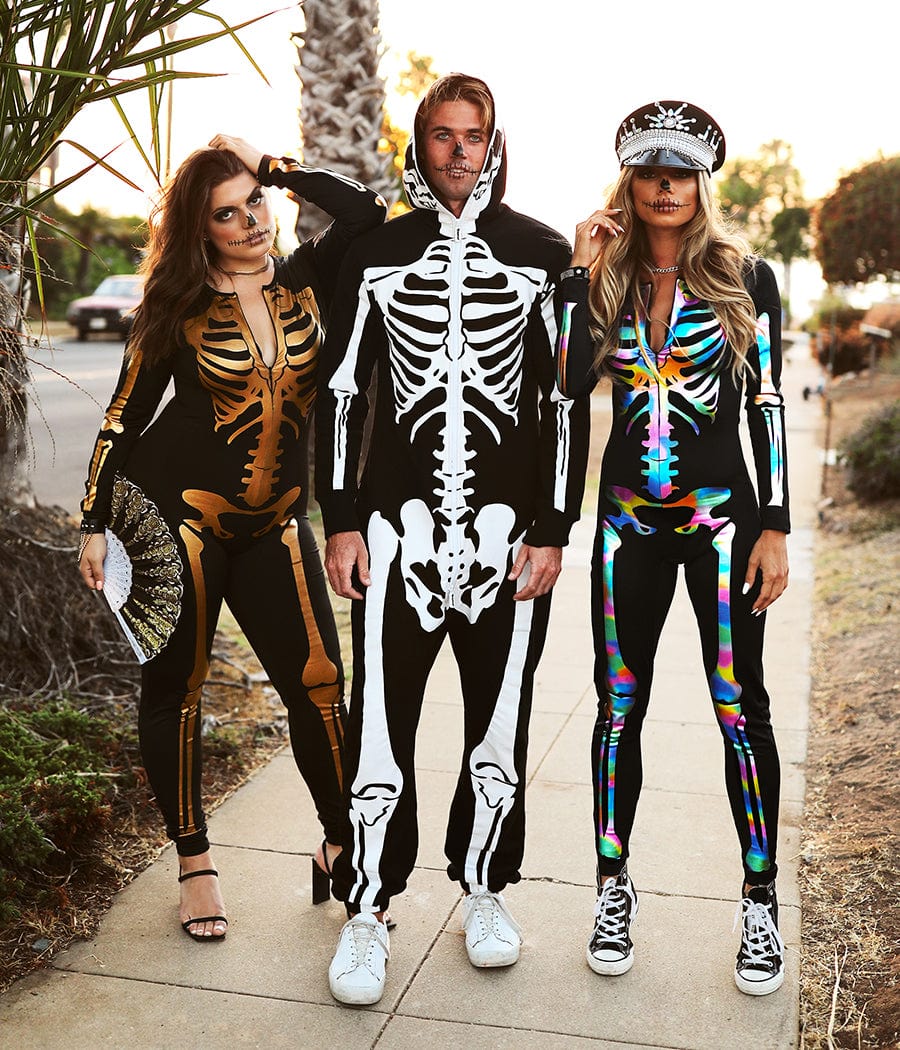 Tipsy Elves Skeleton Halloween Costume Jumpsuit Unisex hot Large