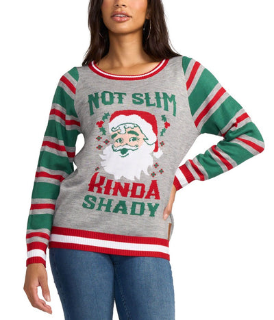 Women's Boats & HO HO Hos Ugly Christmas Sweater | Fun & Ugly X-mas Sweater | Lightweight, Warm, & Soft to The Touch | Navy | Tipsy Elves