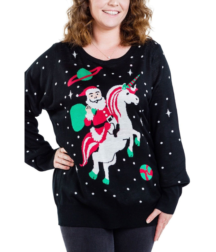 Unicorn christmas shop jumper womens