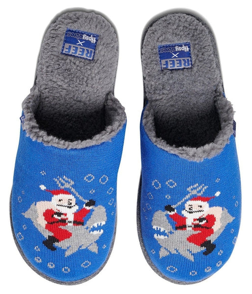 Men's Santa Shark Reef Slippers