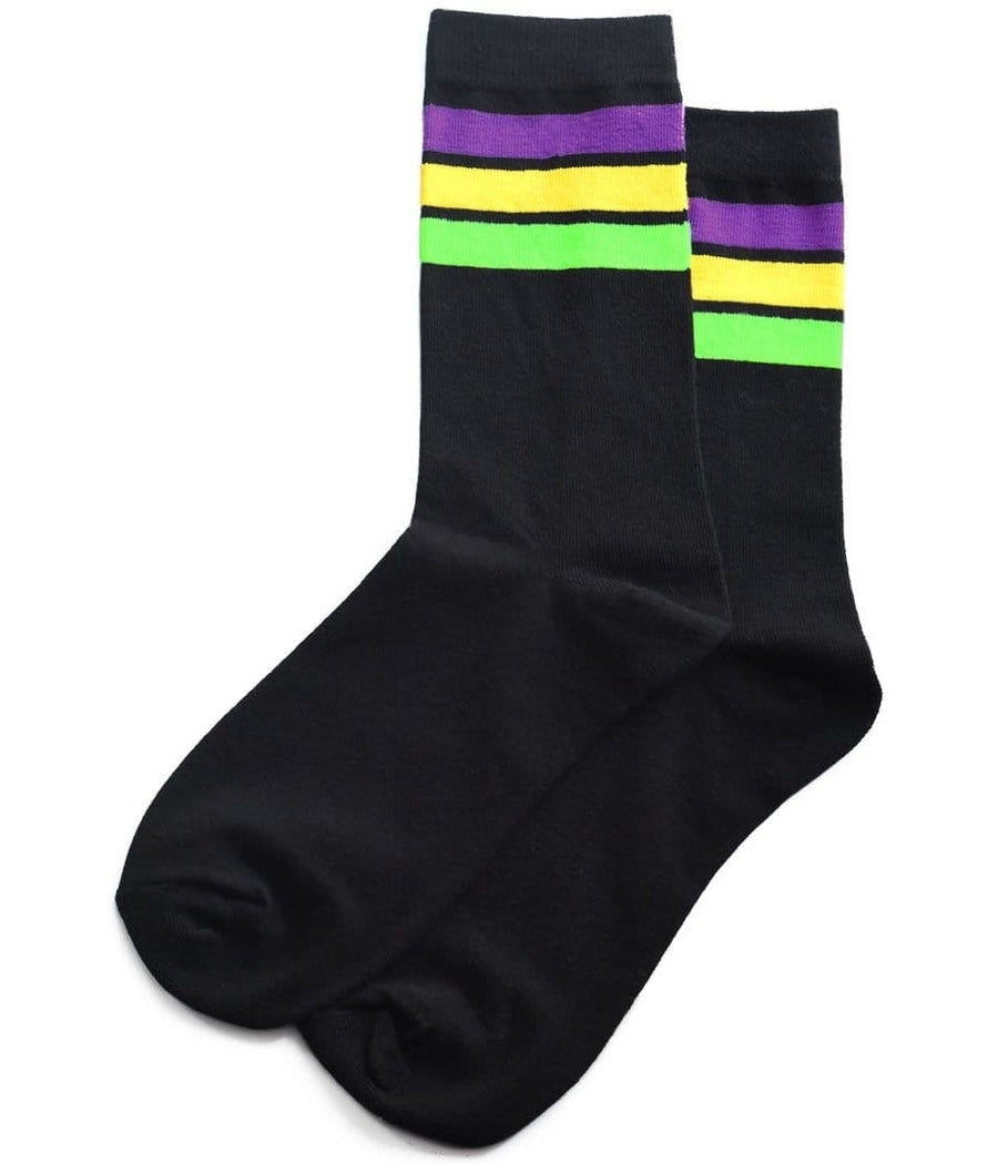 Women's Black Super Krewe Mardi Gras Socks (Fits Sizes 6-11W) Image 2