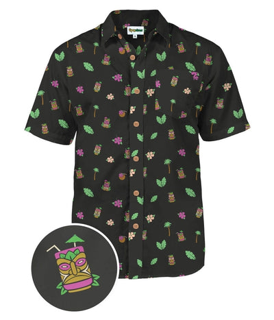 Tipsy Elves Men's Pink Banana Hawaiian Shirt | Outragous Button Up Hawaiian Shirt | Ultra Comfortable Fabric Blend | Pink