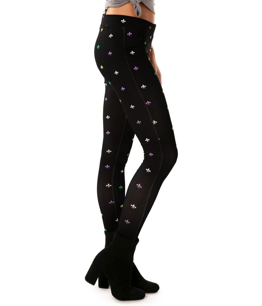 Mardi gras fleur de lis leggings hotsell