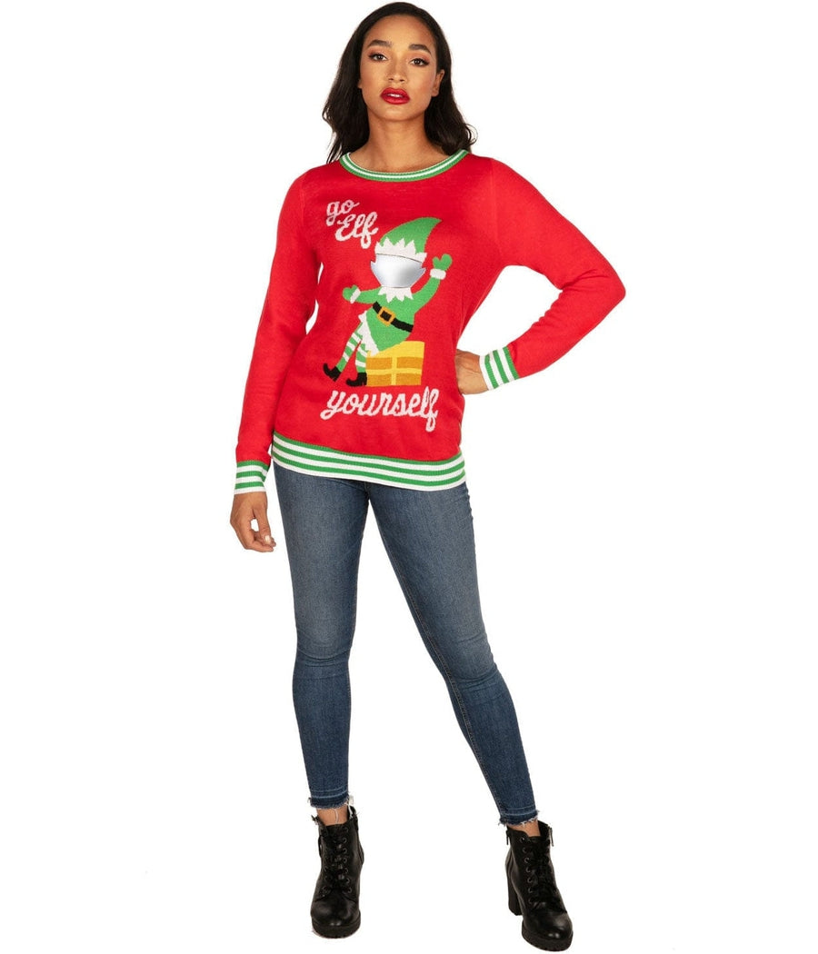 Womens elf christmas clearance sweater