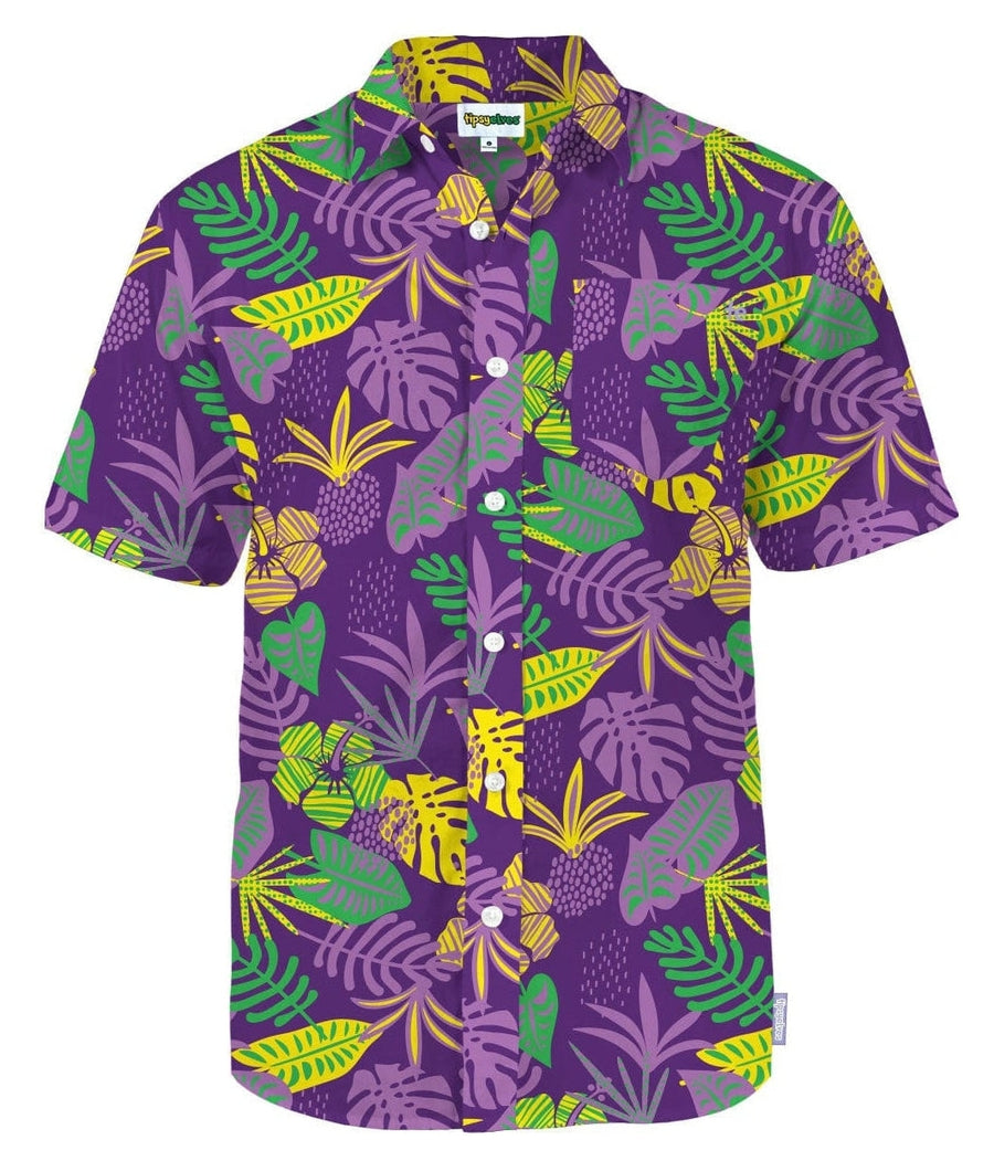 mardi gras button up shirt