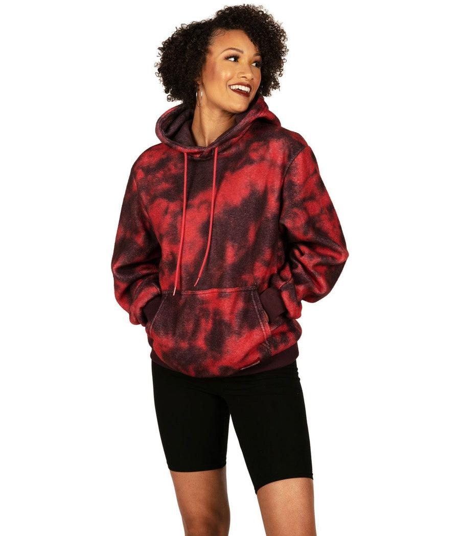 Women's Burgundy Blotted Fleece Hoodie