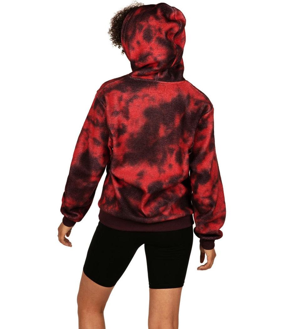 Women's Burgundy Blotted Fleece Hoodie