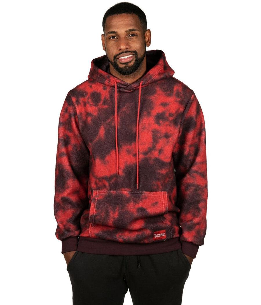 Men's Burgundy Blotted Fleece Hoodie