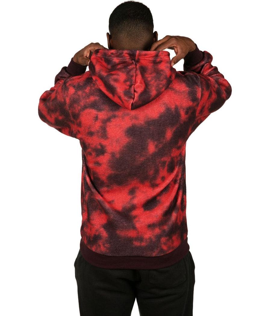 Men's Burgundy Blotted Fleece Hoodie