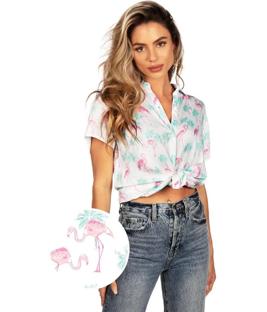Women's Single & Ready to Flamingle Hawaiian Shirt