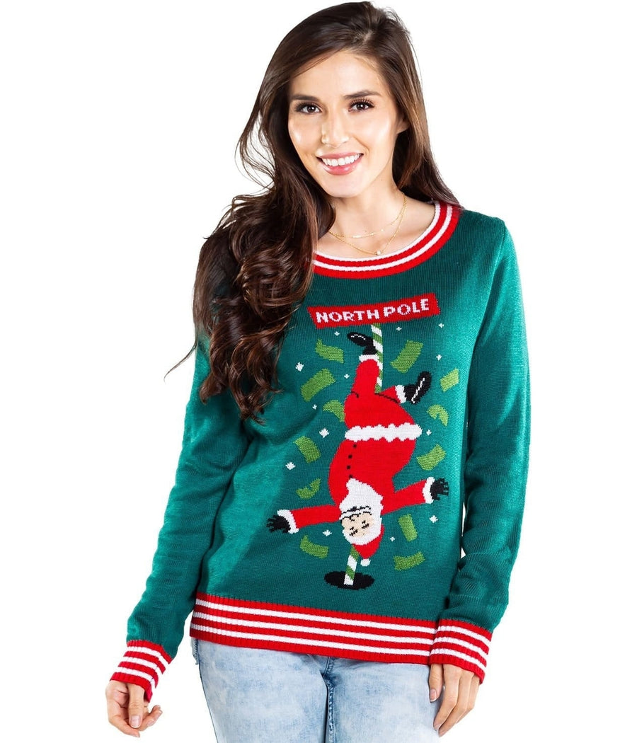Women's Stripper Santa Christmas Sweater