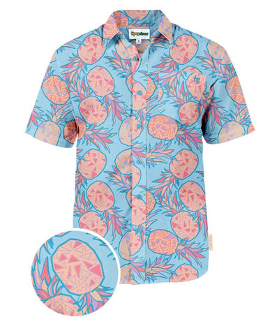 Tipsy Elves Men's Pink Banana Hawaiian Shirt | Outragous Button Up Hawaiian Shirt | Ultra Comfortable Fabric Blend | Pink