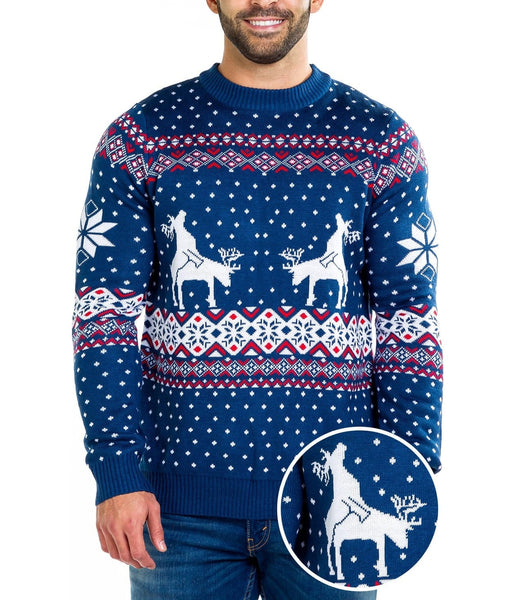 Blue 2024 reindeer sweater