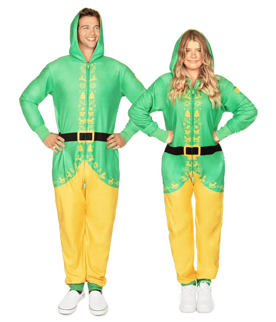 Matching Buddy the Elf Couples Jumpsuits | Tipsy Elves