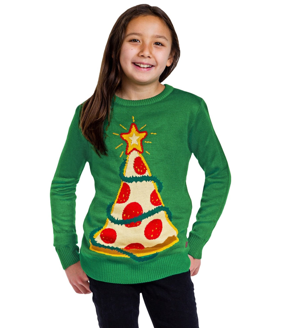 Pizza christmas clearance tree sequin sweater