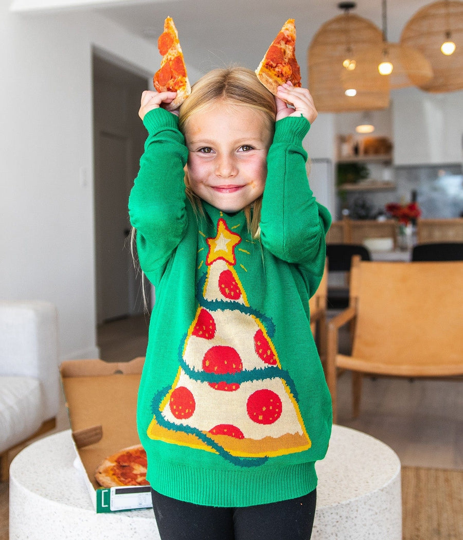 Pizza christmas best sale tree sequin sweater