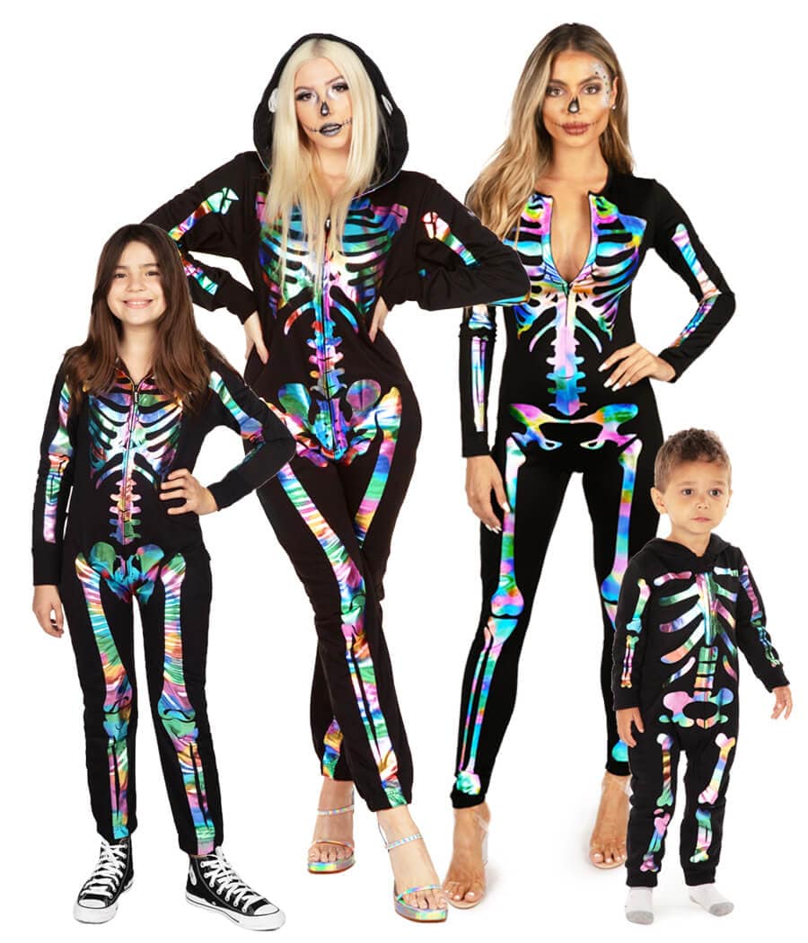 Matching Iridescent Skeleton Family Costumes | Tipsy Elves