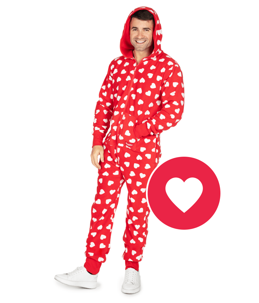 Beating Hearts Jumpsuit: Men's Valentine's Outfits | Tipsy Elves