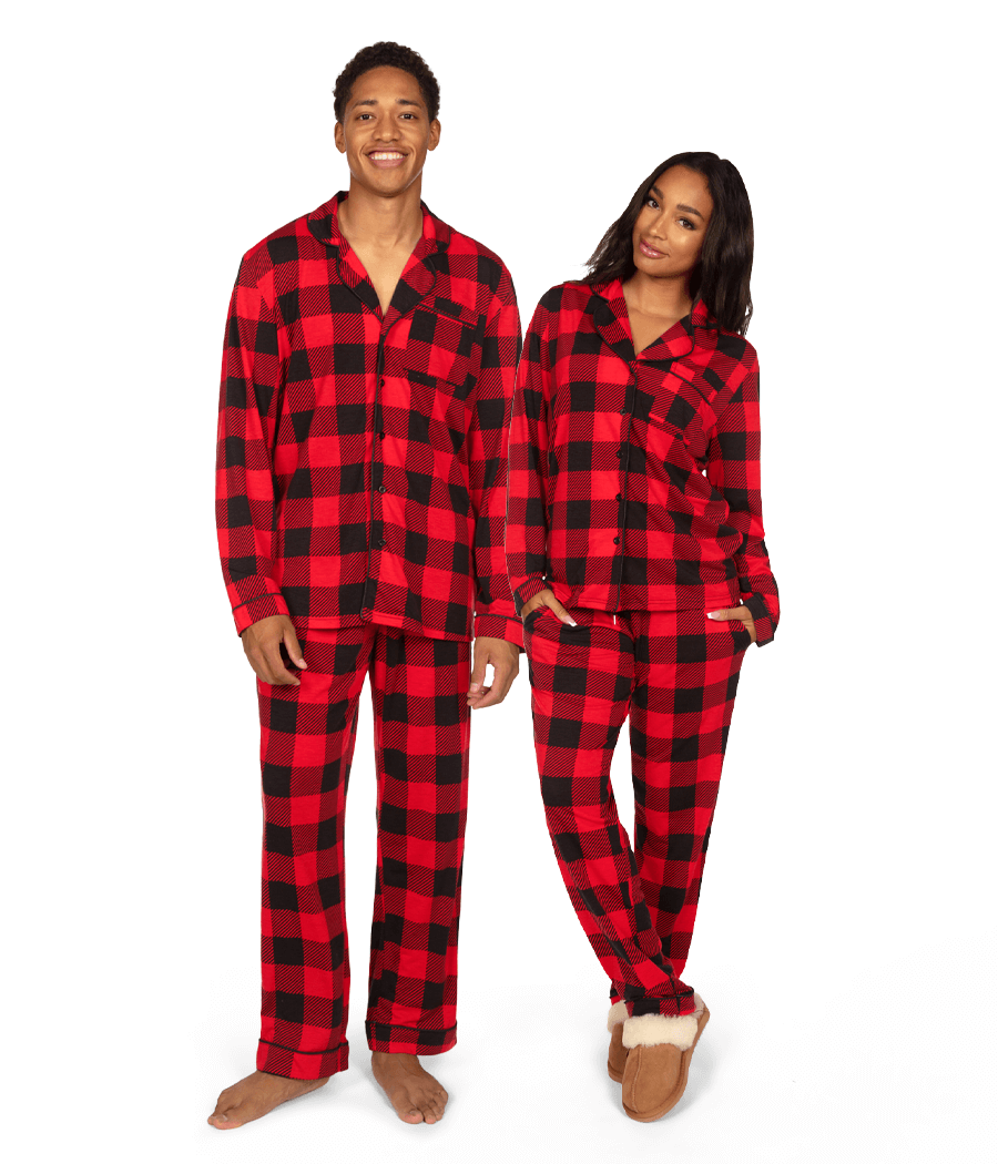 Matching Lumberjack Couples Pajamas Tipsy Elves