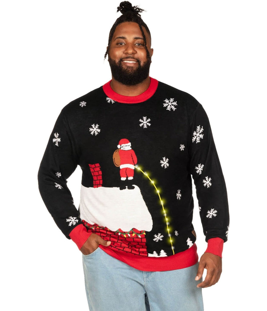 Leaky Roof Light Up Big and Tall Ugly Christmas Sweater: Men's ...