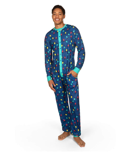 Buy Mens Warm Fleece One Piece Footed Pajamas Adult Onesie with Hood for  Winter Online at desertcartINDIA