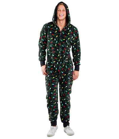 Tipsy Elves Men's Christmas Lights Onesie Pajamas