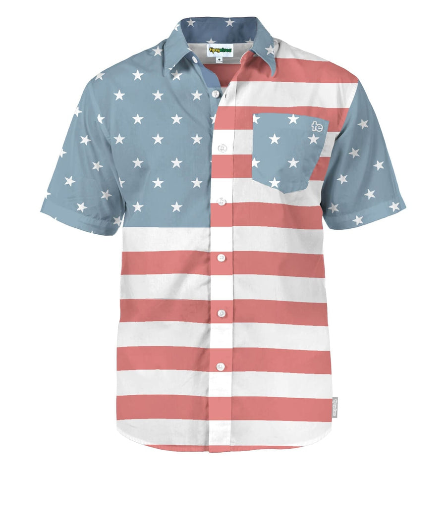 American flag collared shirt hotsell